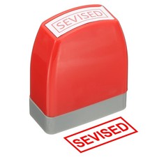 Sevised Notice Stamp, Office Stamp Pre Inked Stamp, Red
