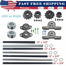 Complete Jackshaft Kit 5/8" X 10" 12" 14" 16" # 420 # 35 Chain Go Kart Mini Bike