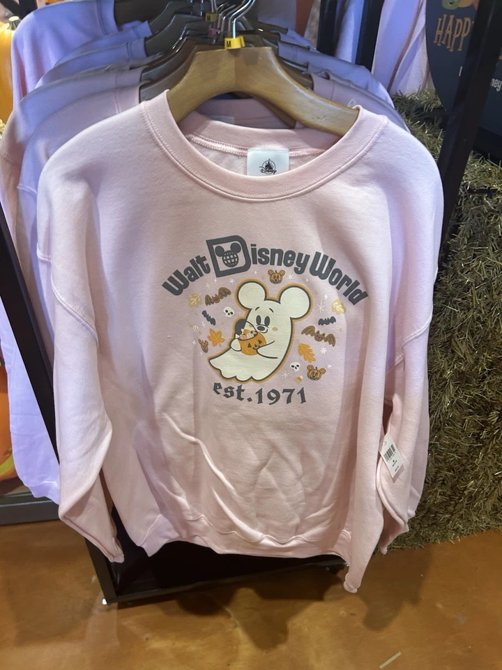 Pullover Rosa Fantasma Mickey Minnie Mouse Halloween Parques Disney 2025 XL NUEVO Foto 4 de 4