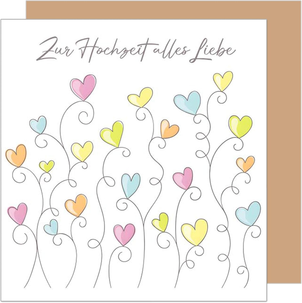 Premium Quadratische GlüCkwunschkarte Zur Hochzeit Mit Umschlag. Hochzeitskarte-image