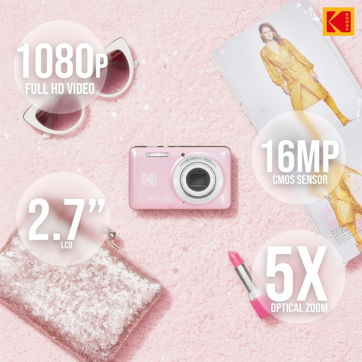 Kodak PixPro Friendly Zoom FZ55 16MP 1080p Full HD Digital Camera
