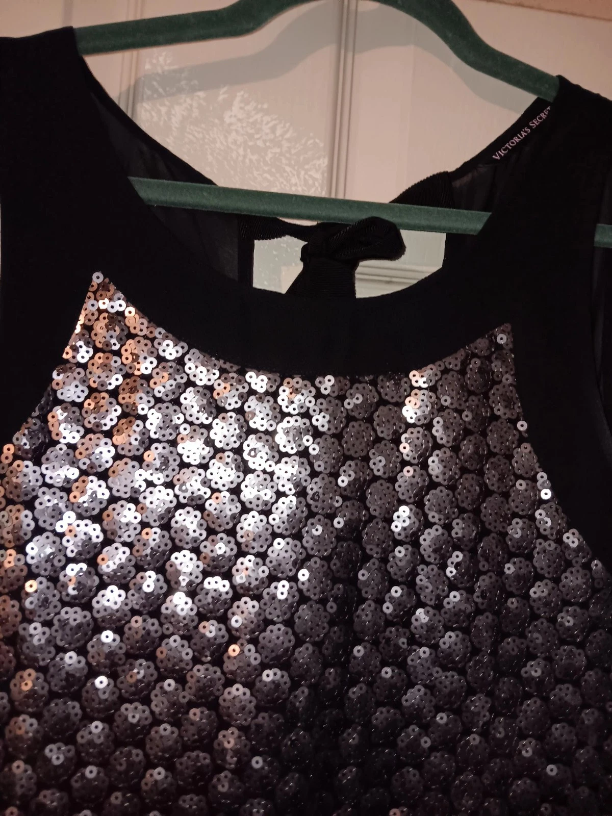 UNDERCOVER Mini abito Victoria Secret taglia SP nero con paillettes us intime ottimeioni