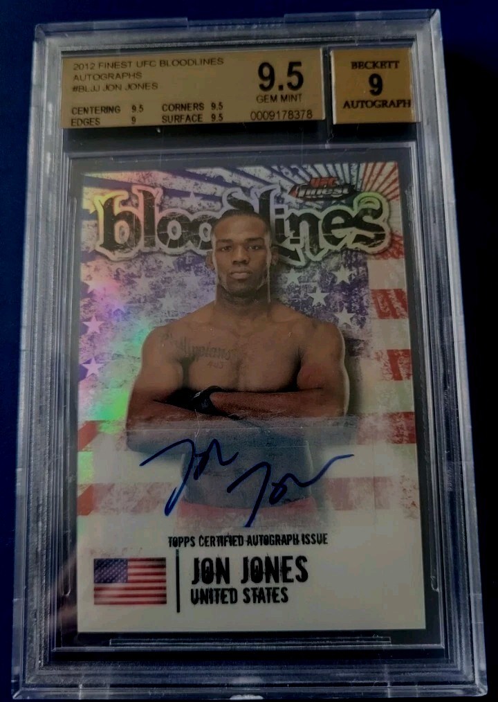 JON BONES JONES 2012 TOPPS FINEST UFC BLOODLINES REFRACTOR AUTO SP BGS 9.5