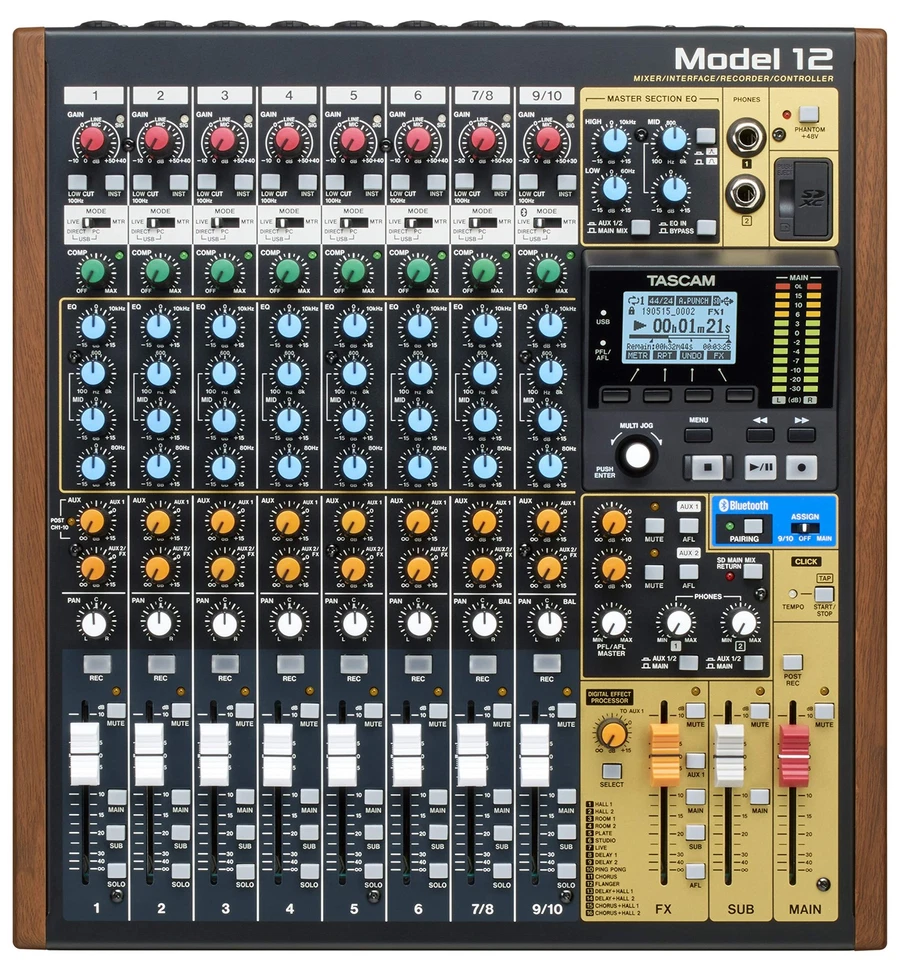 TASCAM Model 12 12-Track MTR USB Audio Interface DAW Controller HUI/MCU MIDI Pro - Image 4 of 4