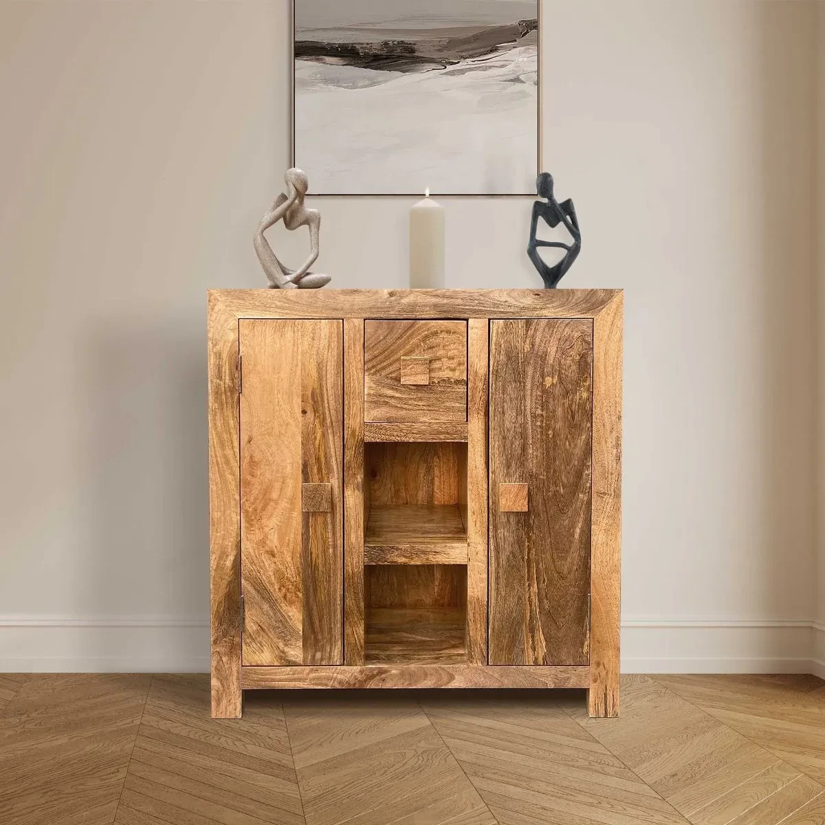 SOLID MANGO WOOD LIGHT DAKOTA SLIM SIDEBOARD NEW INDIAN FURNITURE