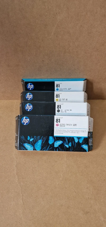 4 Stück Originale HP Druckköpfe mit Cleaner für HP DesignJet 5000 und 5500 Serie