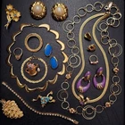 Lot VTG Gold Estate Costume Jewelry 80s  Signed Avon Ring Earrings Bold Bulk Mix