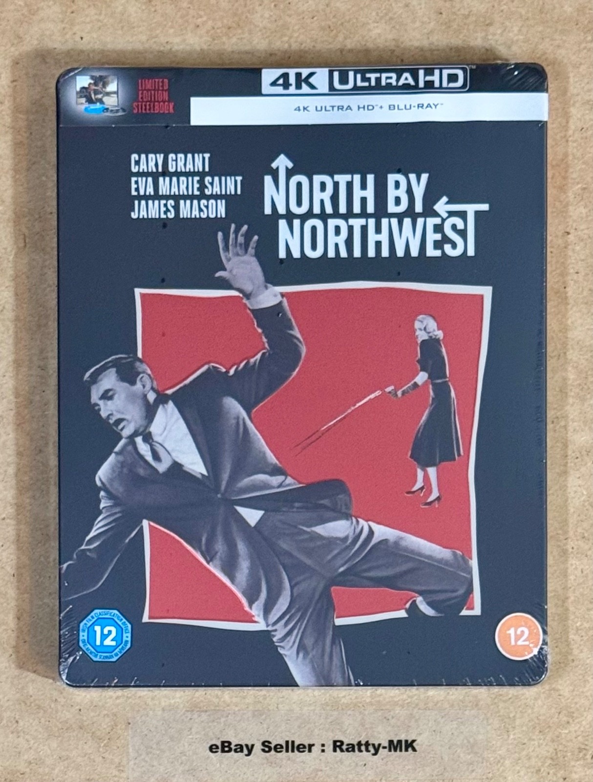 NORTH BY NORTHWEST - UK EXCLUSIVE 4K UHD + BLU RAY STEELBOOK - NEW & SEALED