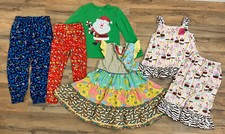 Girls Size 5-6 LOT Matilda Jane Dress Ann Loren Cupcake Outfit Leggings Santa