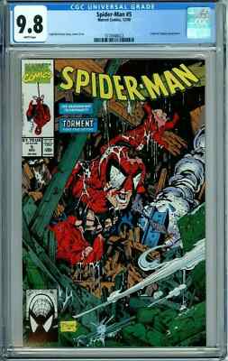    SPIDER-MAN #5 CGC 9.8 WP LIZARD CALYPSO Todd McFarlane  NON-CIRCULATED 1990