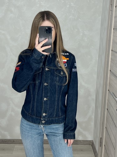 Gas Denim Jacket Honda Repsol Racing Michelin Womens Ladies size M- L - Picture 9 of 24