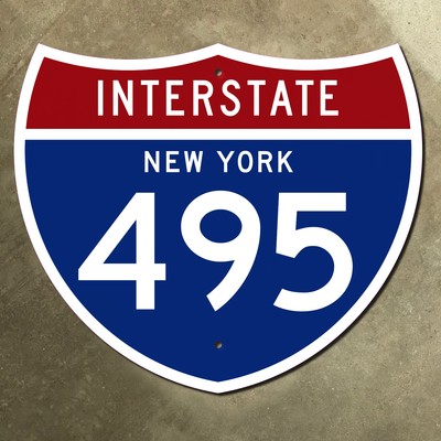 New York interstate route 495 highway marker road sign Long Island Queens 42''