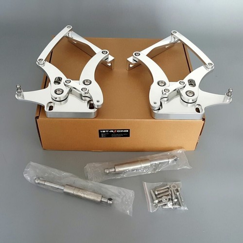Billet Aluminum Hood Hinges Kit Silver for Ford Mustang 1967-1969 - Picture 5 of 6