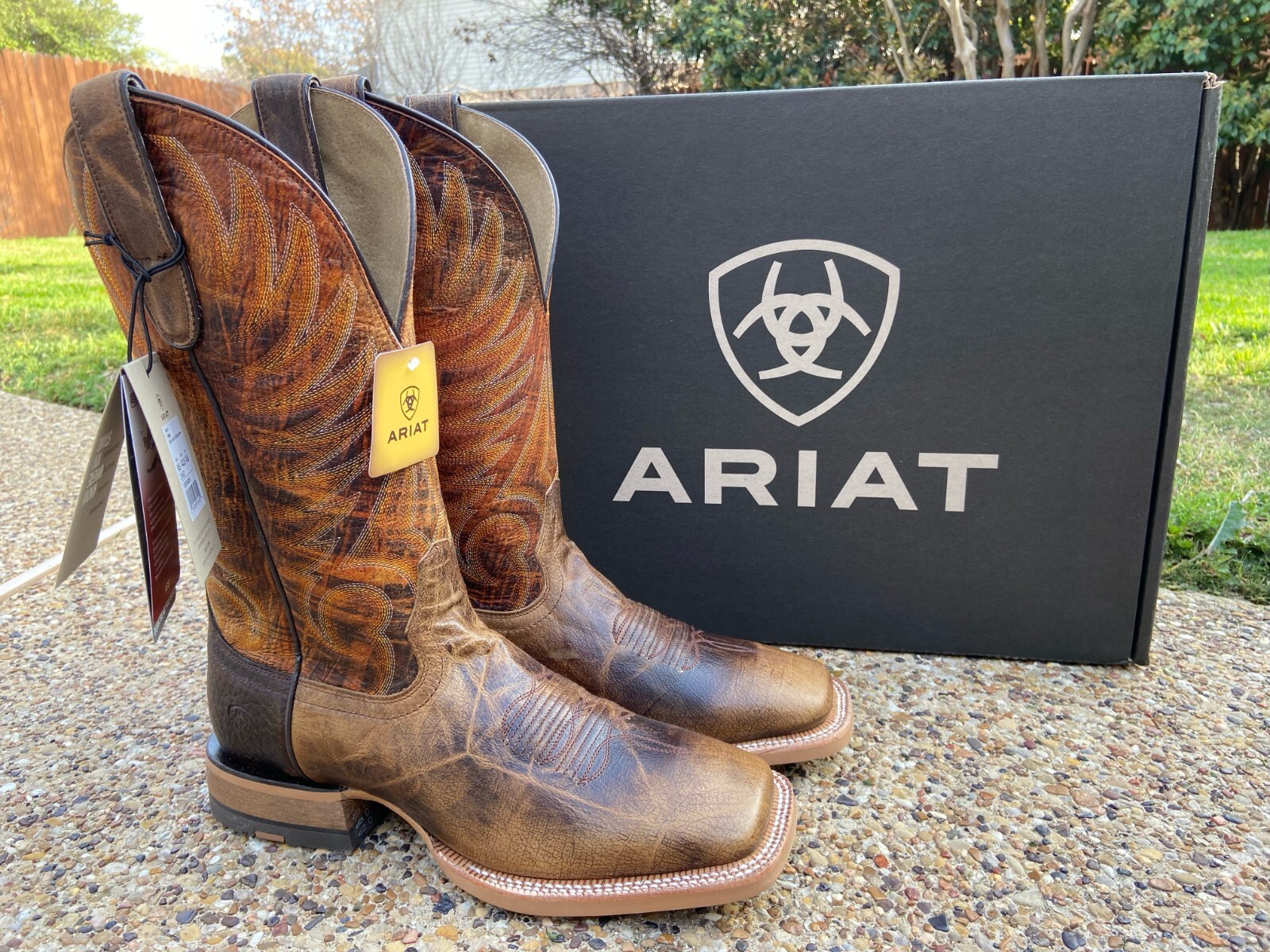 New Mens Ariat Toledo Brown Leather Soft Toe Western Cowboy Boots 10034089