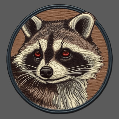 Raccoon Patch Iron-on Applique Nature Outdoor Badge Masked Animal Wildlife Decor