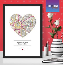 Personalised New home/House warming OS Map Print/ First home gift/keepsake frame