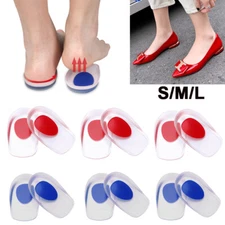 3 Pcs Gel Heel Cup Plantar Fasciitis Insert Silicone Pads For Bone Spurs Pain US