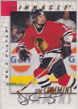 1997-98 BE A PLAYER AUTO: JIM CUMMINS #80 ON CARD AUTOGRAPH CHICAGO BLACKHAWKS