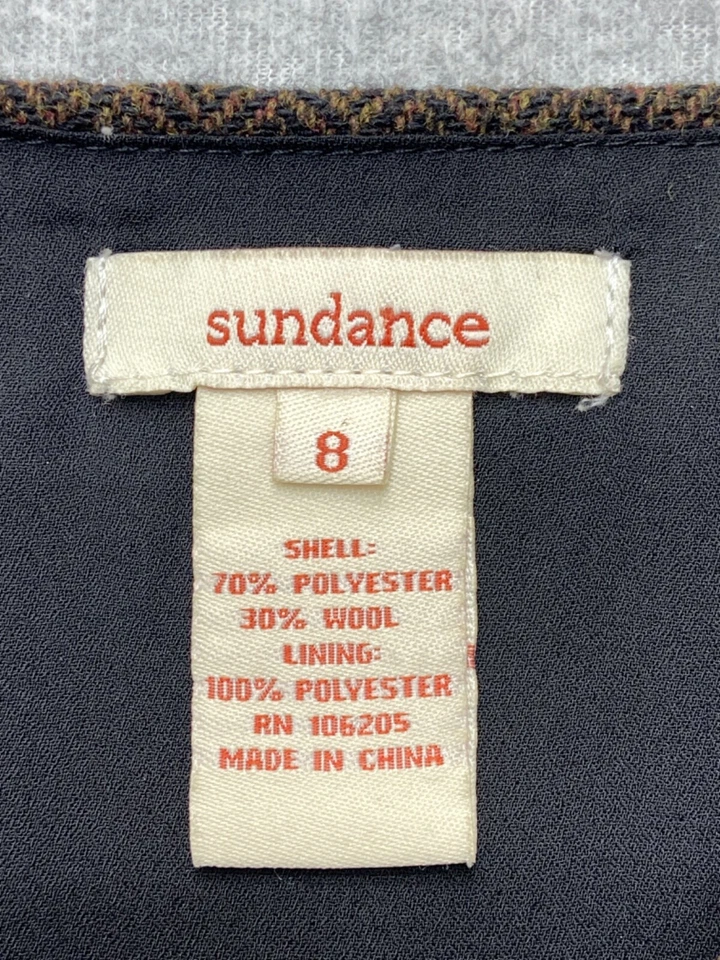 Falda Sundance Mujer Mediana 8 Marrón Mezcla Lana Espiga Tweed Ropa de Trabajo Preparación Foto 4 de 4