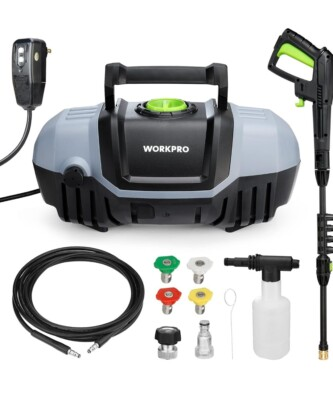 #ad WORKPRO Compact Pressure Washer 1900 Max PSI 1.8 GPM 12 Amp with 4 Nozzles C $146.98