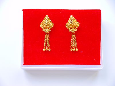 22k gold plated Stud Earrings Indian Asian fashion costume