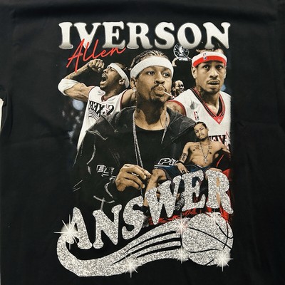 Allen Iverson Answer Vintage Style Graphic Basketball Rap Tee Size
