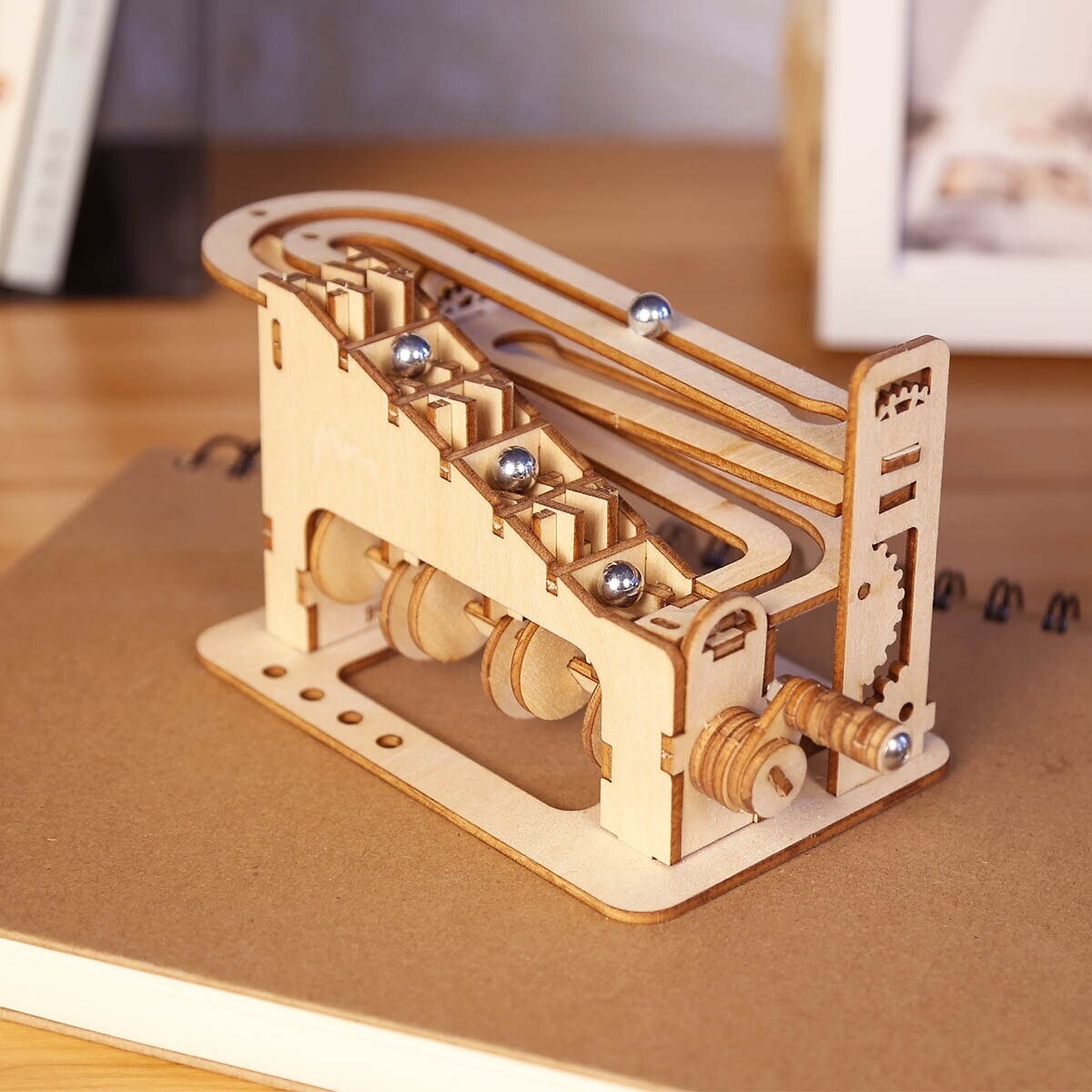 3D Wooden Puzzle Marble Run Assembly Model Kit Lifter Mechanical Game Desk Decor 766192138685 eBay