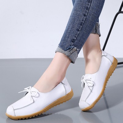 Women Flats Casual Work Mocassin Pumps Shoes Faux Leather Slip On Loafers