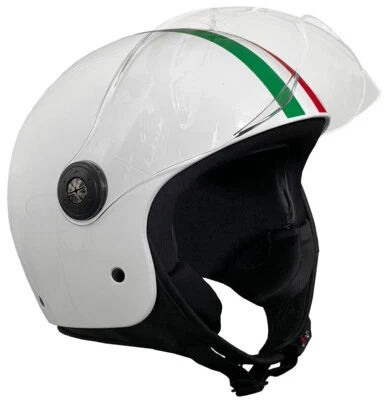 RALLOX HELMETS Jethelm 229 Italia weiß mit Visier Sturzhelm Rollerhelm Motorradhelm S M L XL