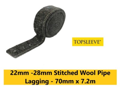 Rohrisolierung Lagging Wollmuffe Wickel Wärmeverlust 22 mm Rohr 28 mm Rohrisolator