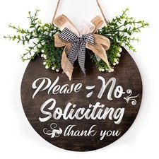 Funny No Soliciting Sign for House No Soliciting Door Hanger with Buffalo Che...