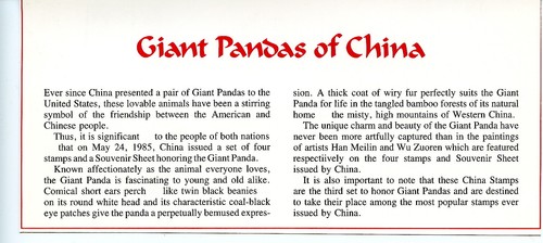 PINTURAS PANDAS CHINA (PRC) 1983-87, 1985 (MNH), MÁS CANCELACIÓN PRIMER DÍA (CHI096) - Imagen 4 de 4