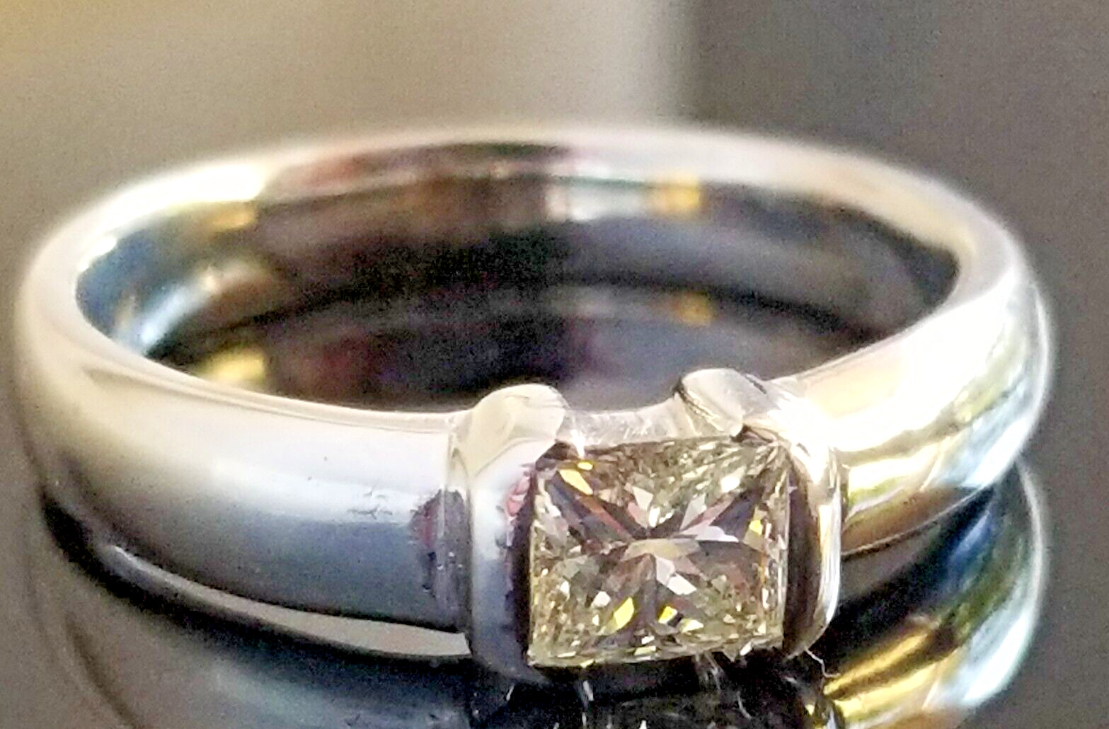 Beautiful Princess Solitaire Natural Diamond 14k … - image 3