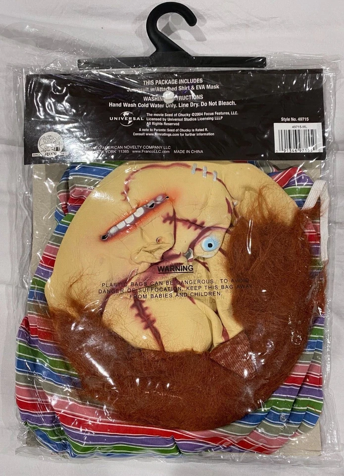 Disfraz de Chucky para niño CON máscara, talla M/L, TOTALMENTE NUEVO Semilla de Chucky Foto 3 de 4