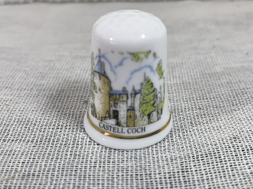 Castell Coch Bone China Thimble Y Ddraig Pottery Wales Gothic Revival Castle - Picture 3 of 6