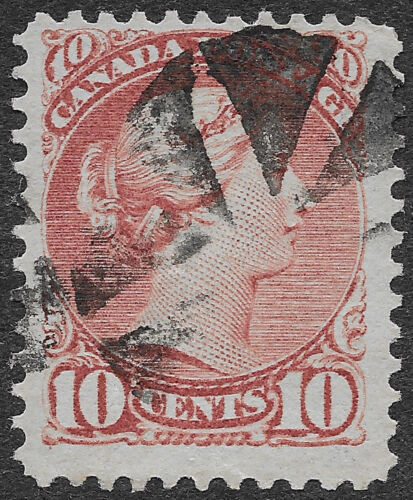 Timbres Canada Scott #45 d'occasion 10c marron rouge QV impression Ottawa 65 $ - Photo 1 sur 2