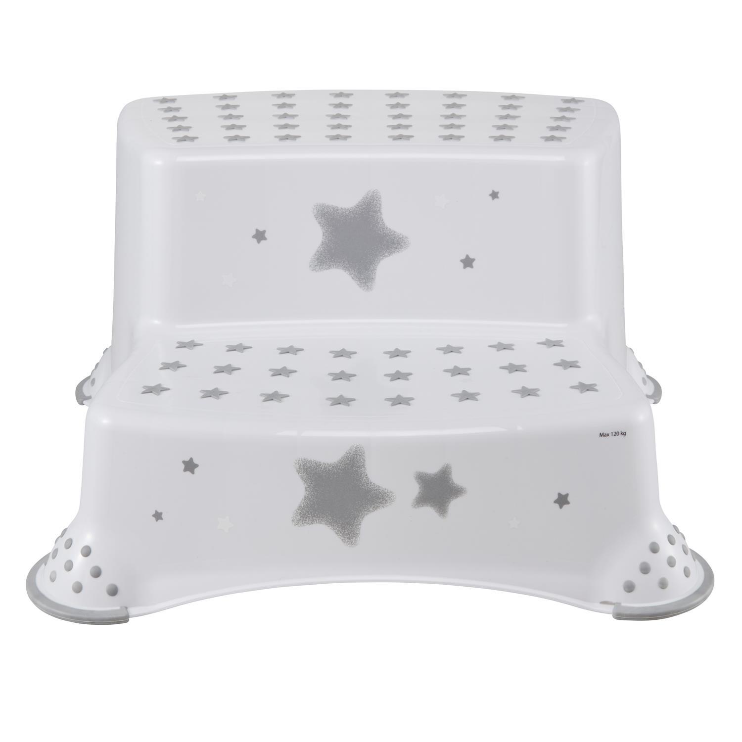 Plateforme Igor enfants 2 étages blanc motif étoiles pour chambre et bain