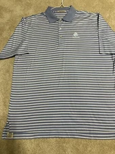 Peter Millar Summer Comfort Frederica Golf Club Stripe Polo Shirt Men's Size L