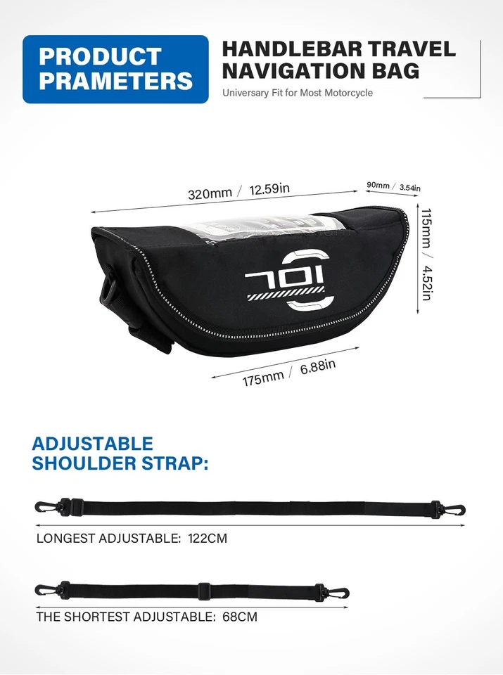 2024 Handlebar Tool Bag Case Waterproof Pouch For Husqvarna 701 Supermoto Enduro Foto 4 de 4