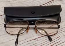 001 Vintage Black Wire Rim Eyeglasses with Protective Case