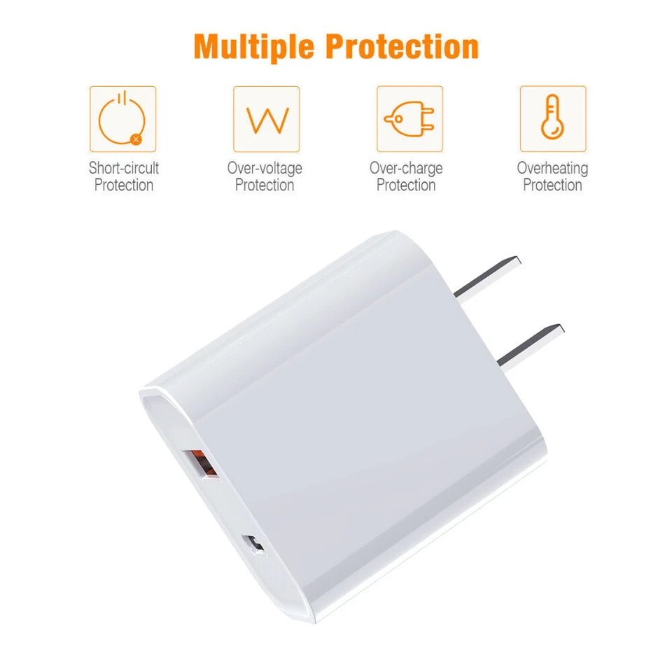 For iPhone 14 13 12 11 XR 8 20W Fast Charger Block USB Type C Wall Power Adapter - Image 4 of 4