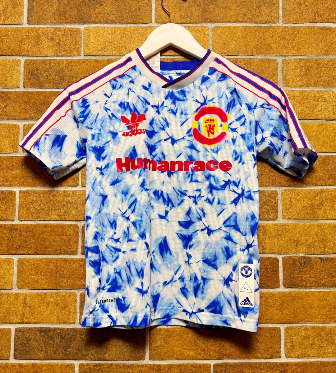 MANCHESTER UNITED ADIDAS HUMAN RACE FULL KIT JERSEY SHORTS SIZE