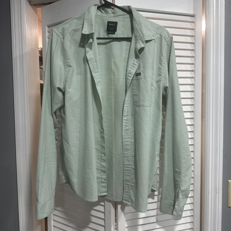 Camisa RVCA a granel (6 camisas) para hombre manga larga con botones calce ajustado talla M Foto 3 de 4