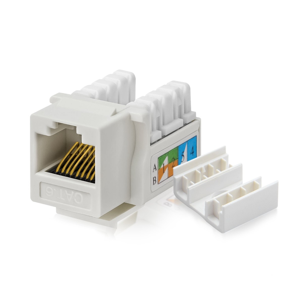 50 Pack Cat6 RJ45 Keystone Jacks 90 Network Connectors - 110 Punch