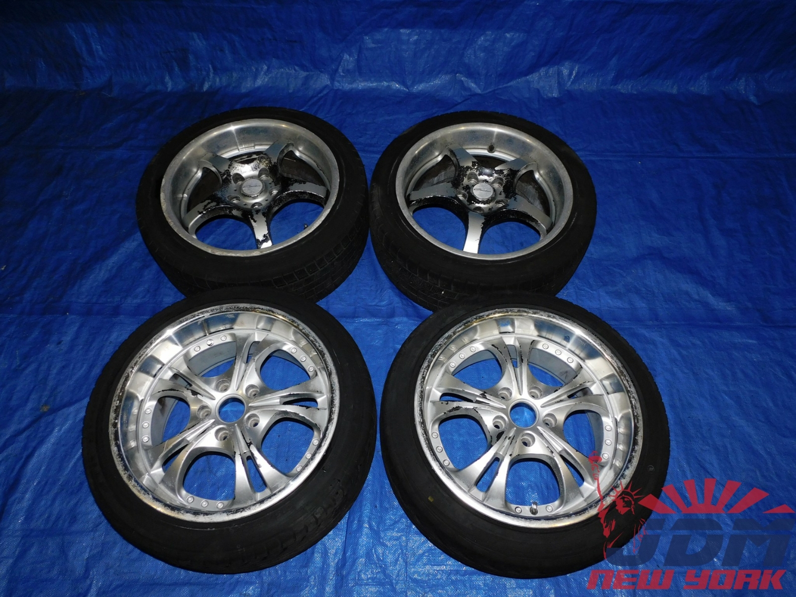 OEM JDM Staggered Rims Wheels And Tires 215/45 zr17 & 215/45 r17 5-Lug ...