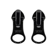 YKK #5 Nylon Coil Jacket Two-Way Bottom Sliders Zipper Pulls -2/Pack Color Black