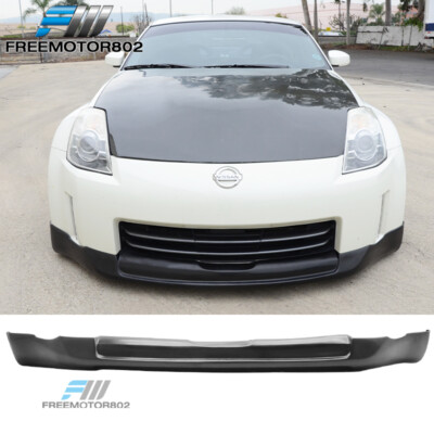 GT Style Front Bumper Lip For Nissan 350Z Fairlady Z (2006-2009) – PU Black Spoiler | Direct Fit, Unpainted, Includes Hardware