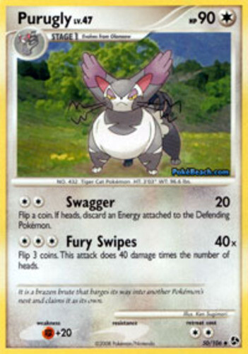 Purugly - 50/106 - Uncommon NM, English Pokemon Great Encounters