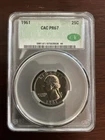 1961 Washington Silver Proof Quarter CACG CAC PR67