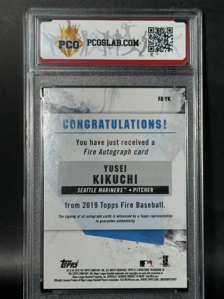 2019 TOPPS FIRE YUSEI KIKUCHI RC FIRE AUTO #FA-YK RC - Image 2 of 2